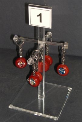 Display stands for key rings with price holders