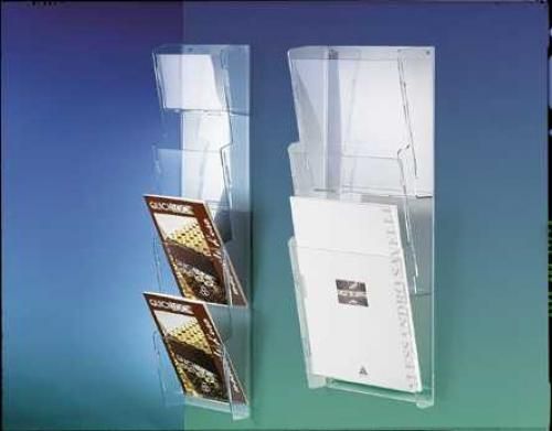 Multi-pocket wall brochure holder